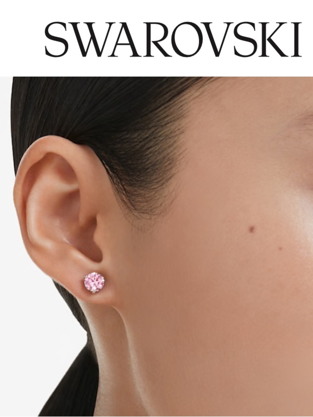 Swarovski Pink Solitaire Stud Earrings